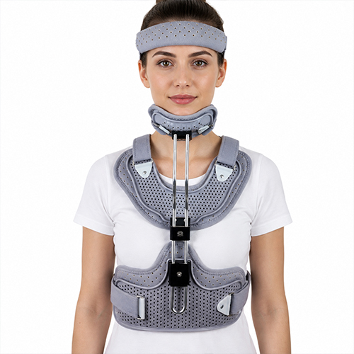 Cervical Thoracic Orthosis (CTO) Vest with Head Band | Rigid Spine Stabilization & Fractures Rehabilitation Brace Factory