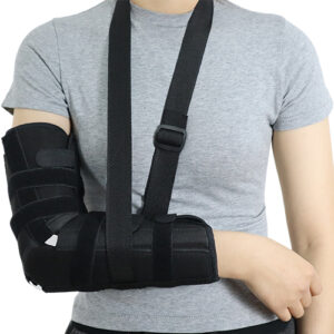Rigid Aluminium Alloy Elbow Immobilizer with Breathable Composite Fabric for Joint Fracture and Post-Op Orthopedic Support