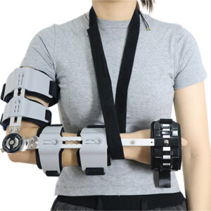 Adjustable ROM Hinged Elbow Brace with Extension/Flexion Control for Post-Op Orthopedic Rehabilitation