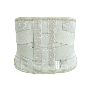 Heavy-Duty Beige Lumbar Support Belt with Double-Pull Pulley System | Rigid Medical Lower Back Orthosis & Spinal Compression Corset Wholesale