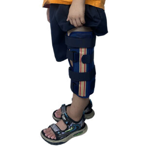 Pediatric 3-Panel Knee Immobilizer | Kids Rigid Full Leg Straightener Support Brace