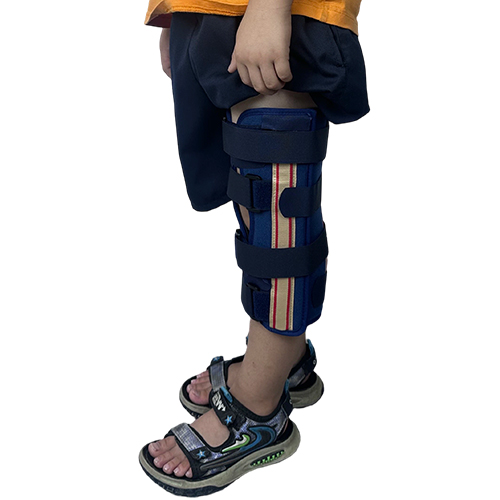 Pediatric 3-Panel Knee Immobilizer | Kids Rigid Full Leg Straightener Support Brace
